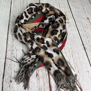 Leopard Print Scarf 25" x 71 "